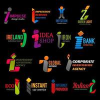 Business corporate identity trend color I icons vector