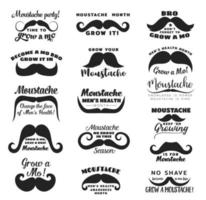 Mustache or moustache. Prostate cancer awareness vector