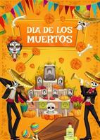 Dia de los Muertos, Day of Dad skeleton fiesta vector
