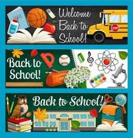 Educational Supplies Vector Welcome Back to School