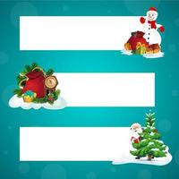 Santa, snowman and Christmas gifts. Xmas banners vector