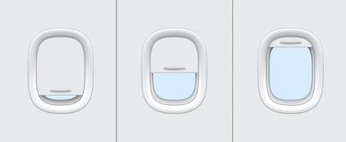 Plane or airplane windows realistic mockup vector