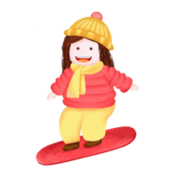 personaje de invierno acuarela png