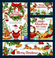 Christmas holiday greeting, Santa and gifts