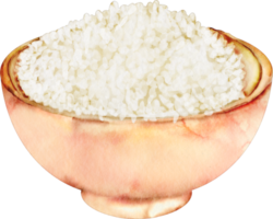 tazón de arroz de acuarela png