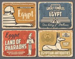 Egypt pyramids and Sphinx, Cairo travel landmarks vector