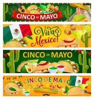 Cinco de Mayo holiday vector banners
