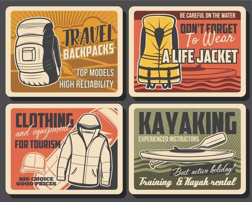 Travel hiking, kayaking and tourism adventure