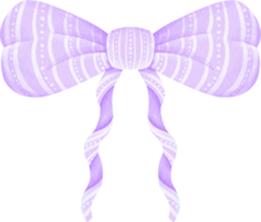 watercolor purple ribbon bow png