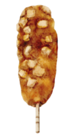 corn dog comida coreana acuarela png