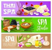 pancartas de tratamiento de spa para el cuidado del cuerpo. salón de belleza vector