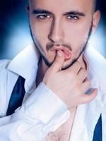 portrait of a beauty man in studio photo