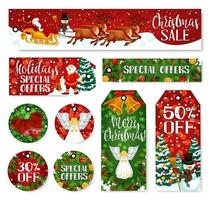 Christmas winter holiday sale tag and labels