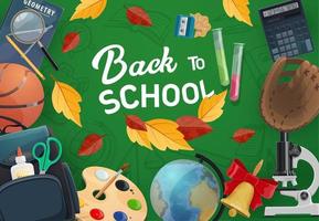 Student book, notebook and globe. Back to school vector