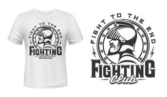 Medieval knight t-shirt print of fight club vector
