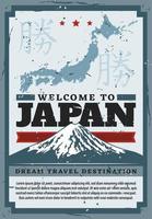 bienvenido a japón, viaje al monte tokio fuji vector