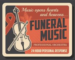 Funeral ceremony and farewell music service vector