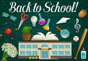 Student book, education supplies and school vector