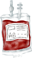 watercolor medical blood bag png