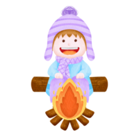 personaje de invierno acuarela png