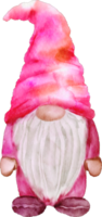 aquarela gnome rosa png