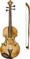 instrumento musical de violín acuarela png