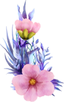 marco floral acuarela png