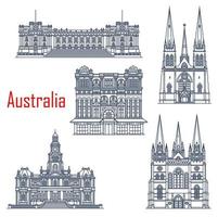 hitos vectoriales de sydney y melbourne vector