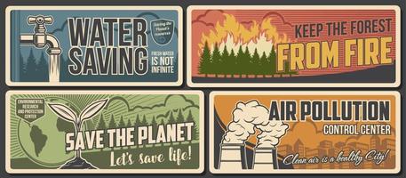 Environment banners of ecology and nature saving vector
