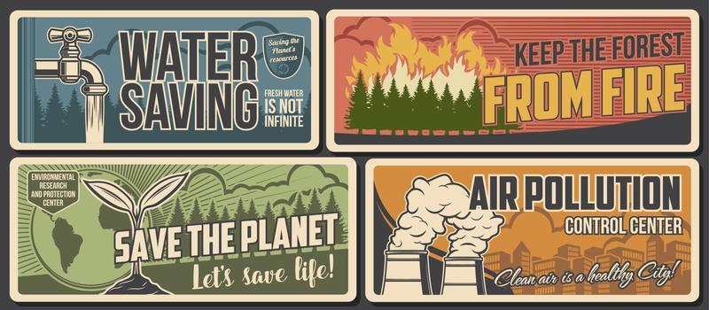 Environment banners of ecology and nature saving
