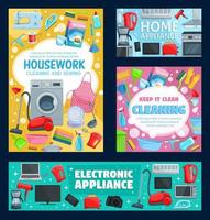 Home appliance, cleaning, washing, sewing vector