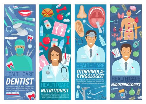 Doctors and dentist medical staff vector