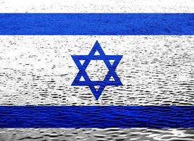 Flag of Israel on a textured background. Concept collage. photo