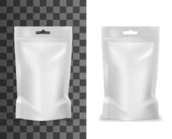 Plastic sachet, food product pouch bag, doypack vector