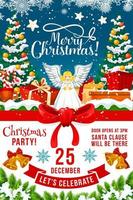 Christmas party invitation poster of Xmas holiday vector