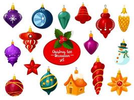 Christmas ornament, ball and New Year bauble icon vector