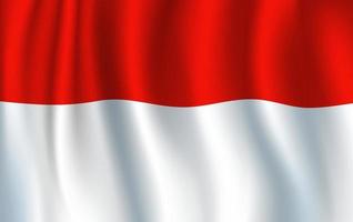 bandera nacional indonesia, roja y blanca vector