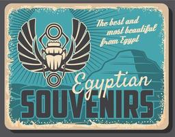 Ancient Egyptian souvenirs shop, Pharaoh scarab vector
