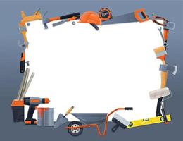 Notes blank list, construction work tools vector