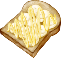 banana tostada de acuarela png