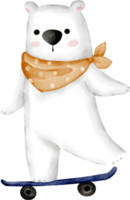 watercolor white bear polar png