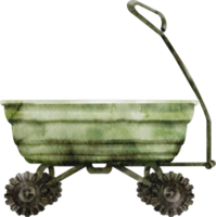watercolor farm cart png