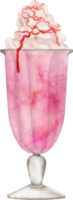 vattenfärg jordgubb milkshake png