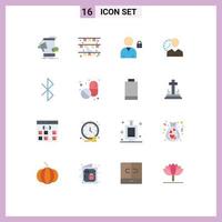 Modern Set of 16 Flat Colors and symbols such as schedule man decoration hours user Editable Pack of Creative Vector Design Elements