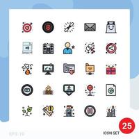 User Interface Pack of 25 Basic Filled line Flat Colors of shopping bag connect user interface Editable Vector Design Elements