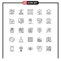 Set of 25 Modern UI Icons Symbols Signs for cafe nature box leaf money Editable Vector Design Elements