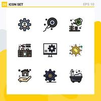 Set of 9 Modern UI Icons Symbols Signs for error develop garden bug kitchen Editable Vector Design Elements