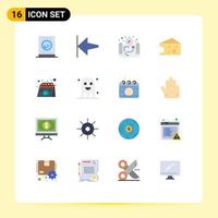 Group of 16 Flat Colors Signs and Symbols for product paper location calendar dairy Editable Pack of Creative Vector Design Elements