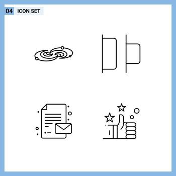 4 Line concept for Websites Mobile and Apps galaxy paper system horizontal favorites Editable Vector Design Elements
