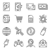 Electronic device, gadget, technology icons vector